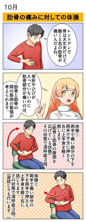 肋骨の痛みに対しての体操